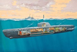 1:144 Niemiecki okręt podwodny typu XXI z wnętrzem