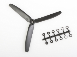 Śmigło GWS HD 8x4 czarne 3-łopatkowe (lewe)