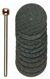 Tarcze tnące o średnicy 22x0,8mm - zestaw 10 szt. + trzpień