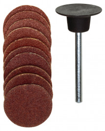 Talerz gumowy z tarczą szlifierską. krążki 10szt + trzpień