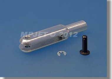 Widełki duralowe, l=23 mm, szerokość dr.1,6, średnica sworznia 1,6, średnica otworu 2 mm