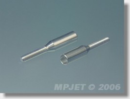 Końcówka pręta duraluminiowa do rur o średnicy 6 mm, gwint prawy M2 (2 szt.)