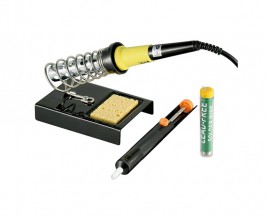 Lutownica 30 W ze stojakiem, przyssawką i bezołowiowym cyną