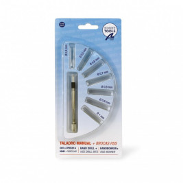 Miniaturowa wiertarka ręczna z 7 wiertłami HSS