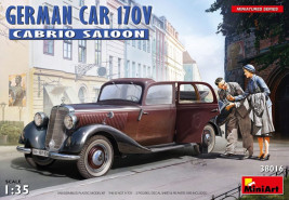 1:35 Niemiecki samochód osobowy 170V Cabrio Saloon (wraz z 2 figurkami)
