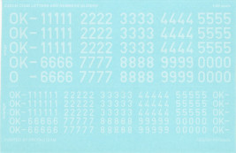 1:48 Čísla a písmena na kluzáky (bílá)